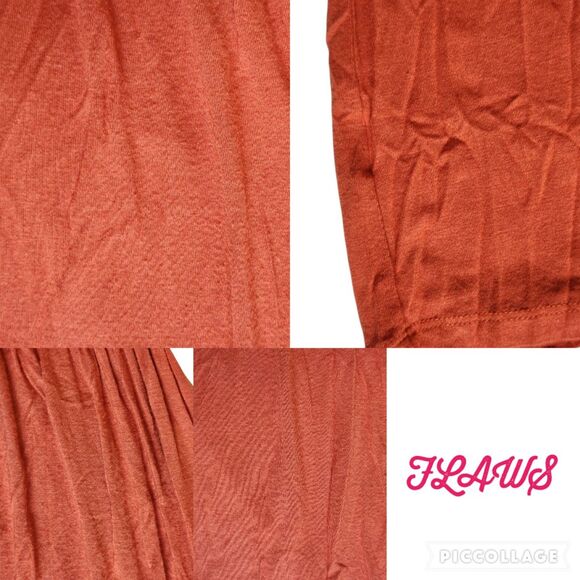 Pink Rose Rust Orange Ruffle Bust Drawstring Fit & Flare Mini Dress Sz M - Picture 7 of 12